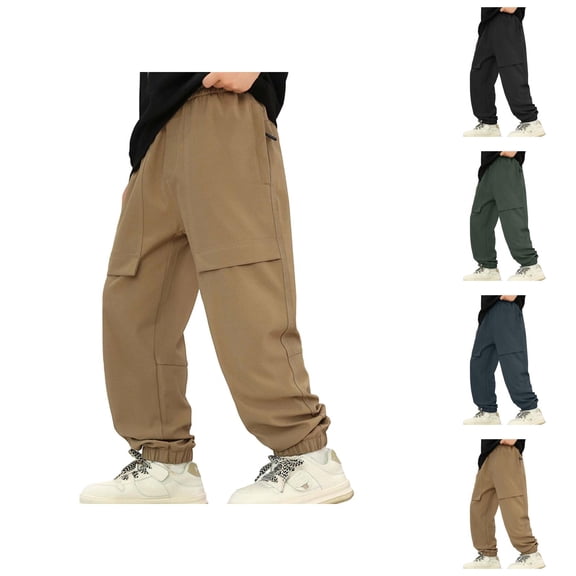 Boys Pants Boys Outdoor Hiking Pants for Everyday Casual Wear Windproof Lined Cargo Trousers With Pockets for Kids and Youths Nature Adventures