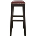 thumbnail image 5 of New Ridge Home Goods Julian 30" Faux Leather and Wood Barstool in Red/Espresso, 5 of 7