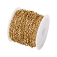 thumbnail image 1 of PVD Vacuum Plating 304 Stainless Steel link Chains with Spool Star Soldered Golden 10x4.5x1mm 5m/roll, 1 of 7