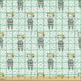 thumbnail image 2 of Ambesonne Cartoon Fabric by the Yard Upholstery, Cats with Bandana, 3 Yards, Pale Green Yellow, 2 of 5