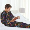 thumbnail image 6 of Sikiie Flowers And Birds Mens Pajama Set, Soft Warm Long Sleeve Sleepwear, Cozy Button-Down Pjs for Men-XX-Large, 6 of 7