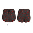 thumbnail image 6 of Uemuo Red Ladybugs On Dark Background Pattern Women's Athletic Shorts High Waisted Running Shorts with Liner Pockets Gym Elastic Workout Shorts-XX-Large, 6 of 9