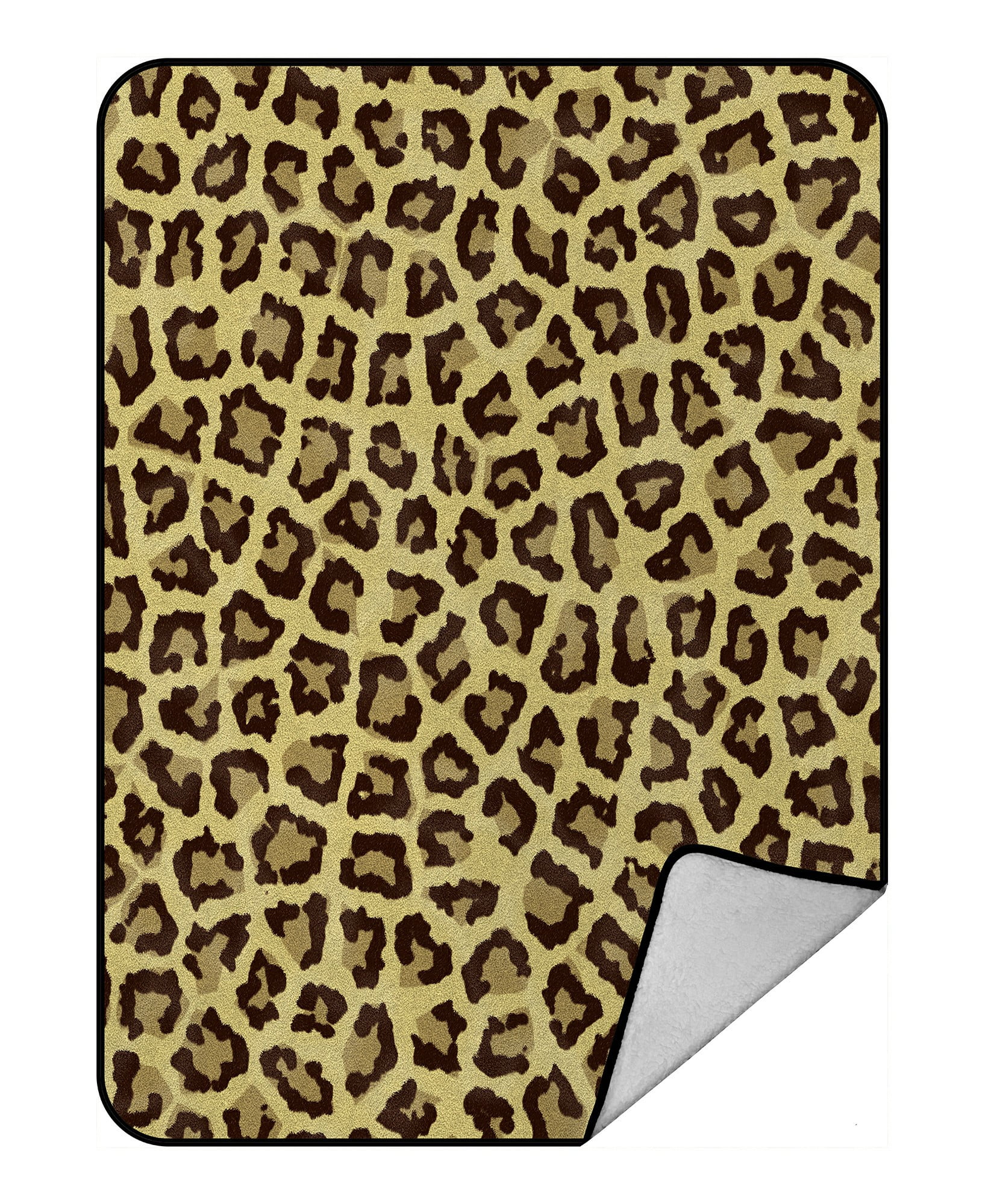 ECZJNT Jaguar leopard black spots over yellow Throw Blanket Fleece
