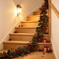 thumbnail image 6 of Aurorax Indoor Christmas Wreath Decorations,Christmas Garland 6ft Farmhouse Berries Garland for Mantel Wall, 6 of 6