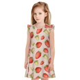 thumbnail image 1 of Vsdgher Fraises pour Filles Chemises de Nuit Manches Courtes Robe de Nuit Pyjama pour Fête Pyjama-TTG, 1 of 6