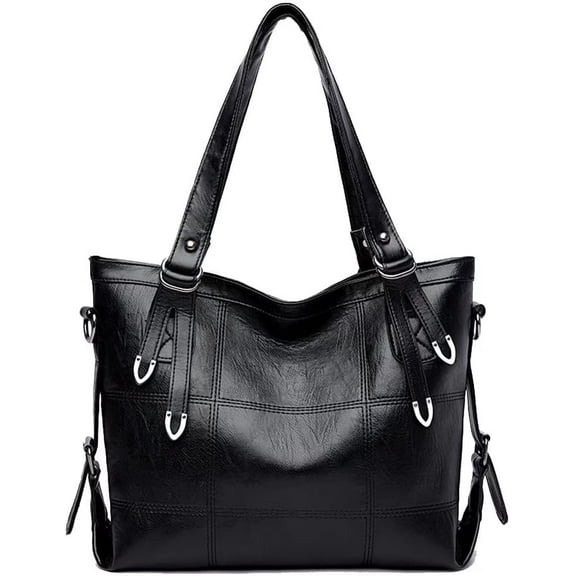 HMSHA Tote Bag for Women Top Handle Handbag Large Capacity Shoulder Bag Leather Crossbody Bag Retro Purse Satchel