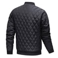 thumbnail image 6 of Mens Quilted Bomber Jacket Fleece Lined Diamond Rib Varsity Lightweight Coat for Fall Winter Casual Wear, 6 of 6