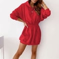thumbnail image 3 of BOOMNY Women's Long Sleeve Hoodies Solid Thick Pullover Long Hoodie for Women Trendy Casual Fall Winter Hooded Sweatshirts, 3 of 7