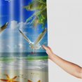 thumbnail image 3 of Orinice  Tropical Scene Shower Curtains, Hawaii Summer Palm Tree Beach Seaside Coastal Ocean Scenery Seagull Decor Bath Curtains for Bathroom Set, Waterproof Durable Cloth with 12 Hooks,  36x72, 3 of 7