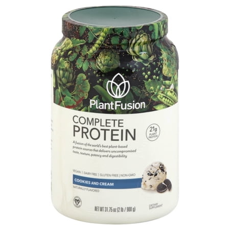 PlantFusion Complete Plant Based Protein Powder, Cookies & Cream, 2.0 Lb, 30 Servings