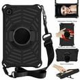 thumbnail image 2 of Galaxy Tab A7 Lite 8.7" 2021 Case, Heavy Duty Rugged Shockproof Case with Adjustable Hand Strap, Carrying Shoulder Strap, Rotating Kickstand for Samsung Tab A7 Lite 8.7" SM-T220 SM-T225 2021, Black, 2 of 7