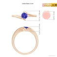 thumbnail image 4 of ANGARA Natural Bar-Set Solitaire Round Tanzanite Bypass Ring in 14K Rose Gold for Women (Size-5mm) | December Birthstone, Birthday, Anniversary, Jewelry Gift for Women | Natural Tanzanite Ring, 4 of 9