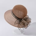 thumbnail image 2 of MANHUJI Hats For Women Fashionable Women Hat Bridal Wedding Church Tea Party Wide Brim Summer Sun Cap Cloche Hats For Women (Khaki,One Size), 2 of 6