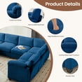 thumbnail image 3 of JUSTLET Oversized Modular Sectional Sofa, Large Corduroy Sectional Couches Sofa Set, Comfort 8 Seater U Shaped Sofa Cloud Couch for Living Room, Navy, 3 of 10