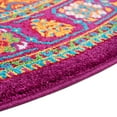 thumbnail image 6 of Unique Loom Calypso Collection Area Rug - Trinidad (7' 10" x 10' Oval Fuchsia/Green), 6 of 7