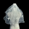 thumbnail image 5 of Delicate Bridal Veil Mantilla Double Layer Veil Headpiece Bowknot Bachelorette Party Bridal Hair Jewelry Headpiece, 5 of 9