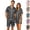 Black, variant on HAJWOH Men's Pajamas Short Sleeve Button-Down Polka Dot Print Loungewear Sleepwear Set