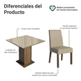 thumbnail image 4 of Juego de Comedor Madesa Evelin Mesa con Tablero de Vidrio con 4 Sillas Marrón/Crema/Imperial, 4 of 9