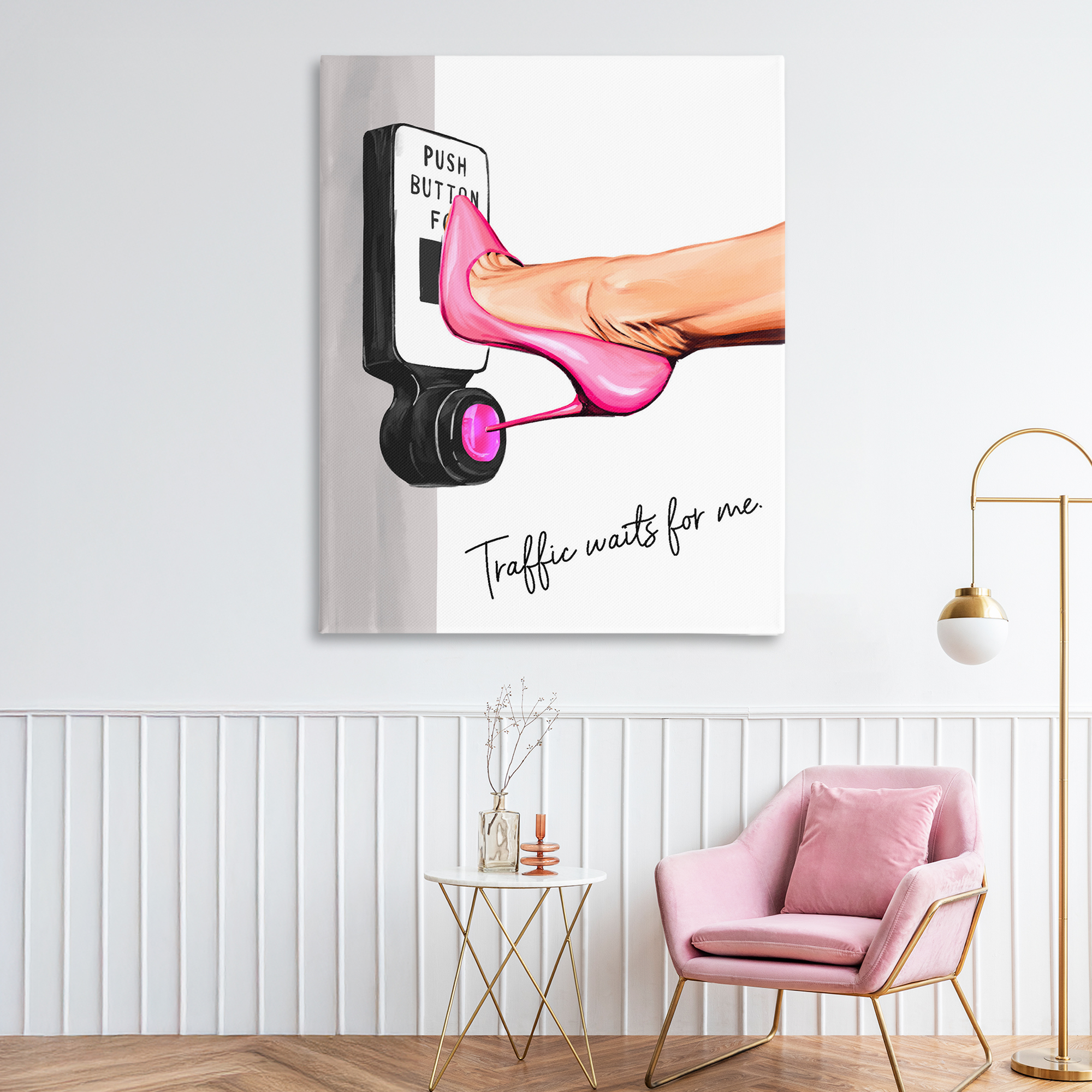 Traffic Waits for Me Heels Canvas Wall Art, design by Ziwei Li