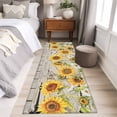 thumbnail image 3 of Vintage Sunflower Runner Rugs 2x6 ft Farmhouse Barn Door White Yellow Flower Leaf Butterfly Washable Hallway Rugs Non-Slip Floor Mats Absorbent Carpet Bedside Runners for Bedroom Kitchen Laundry, 3 of 9
