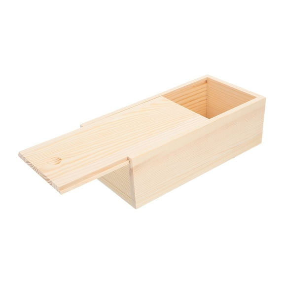 STRANDCHIC Sliding Wood Box Jewelry Holder Unfinished Wood Treasures Case Women Giving 1Pack