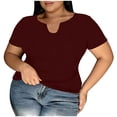 thumbnail image 4 of Plus Size Crop Tops for Women with Built-in Bra Crew Neck Short Sleeve Shirts Sexy Lightweight Blouses Basic Base Layer Tees Going Out Tops Business Casual Outfits 2026 Summer Clothing, 4 of 7