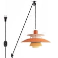 thumbnail image 1 of FSLiving Pulley Ceiling Light Modern Hanging Pendant Lights Denmark Design Hanging Light Fixture with 15ft Plug in Cord,Dimmable and Adjustable Hanging Height - Orange, 1 of 6
