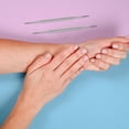 thumbnail image 3 of 3 piezas de pedicura de doble punta, lima negra, borde satinado, levantador de uñas encarnado, onicomicosis, paroniquia, instrumento de limpieza de uñas (plata), 3 of 8