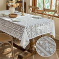 thumbnail image 4 of Elegant Lace Tablecloth For Dining Room Polyester Fabric Flower Pattern Design, 4 of 10