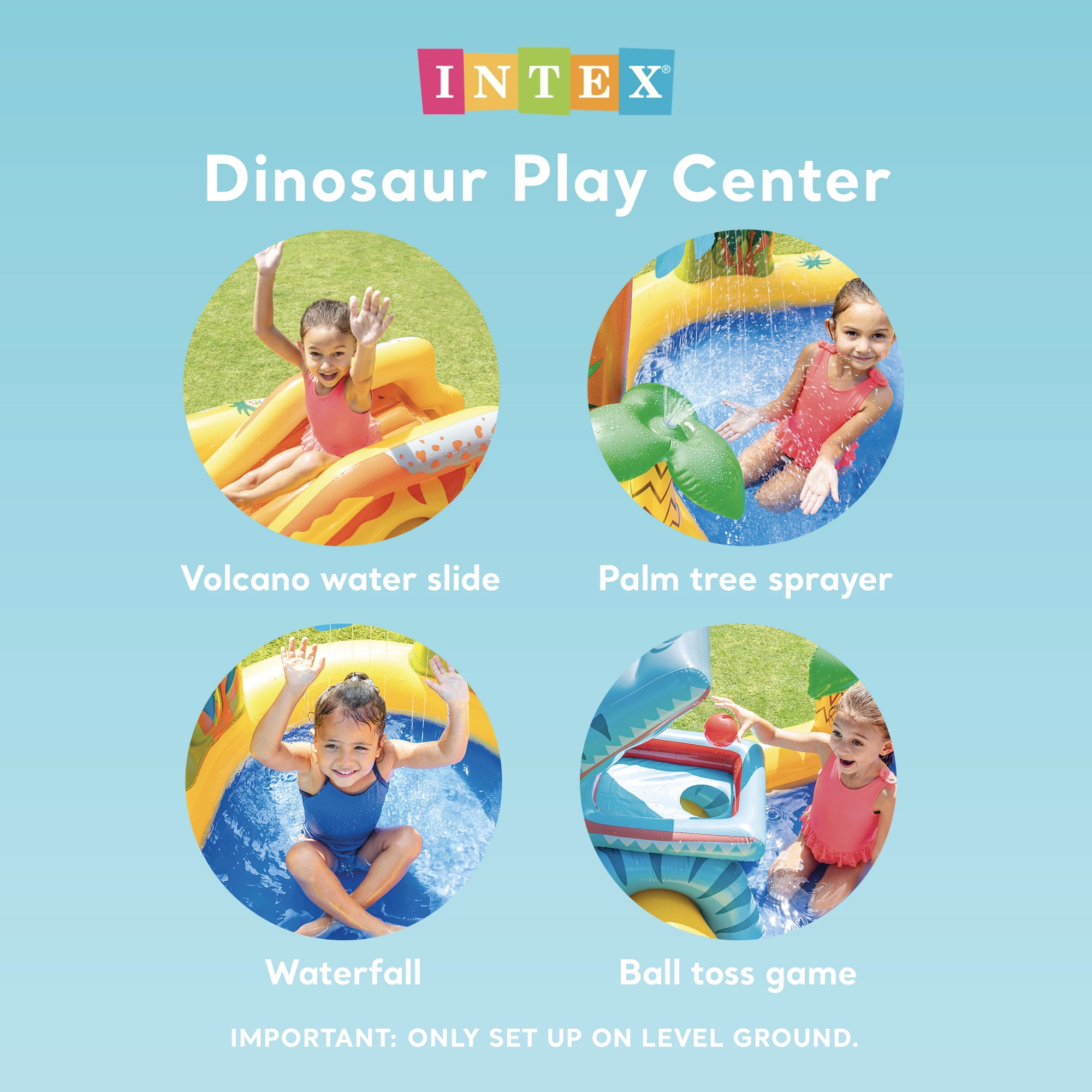 Intex Dinoland Kiddie Swimming Pool and Dinosaur Inflatable Swimming Pool