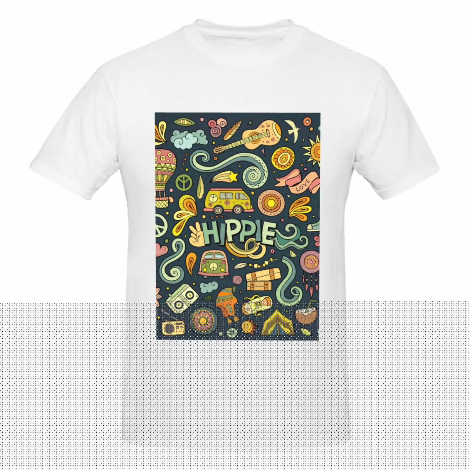 thumbnail image 4 of Bingfone Colorful Hippie Men'S Loose Fit Short-Sleeve Pocket T-Shirt, 4 of 7