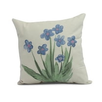 Simply Daisy, 20" x 20" Pretty Little Flower Outdoor Pillow, Light Blue