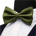 thumbnail image 4 of LAICAIW Mens Solid Color Double Fold Pre-tied Bow Tie and Pocket Square Cufflink Set with Gift Box, 4 of 6