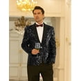 thumbnail image 2 of COOFANDY Men's Shiny Sequins Suit Jacket Blazer One Button Banquet Prom Tuxedo New Year Dinner Party Tuxedo Blazer, 2 of 9