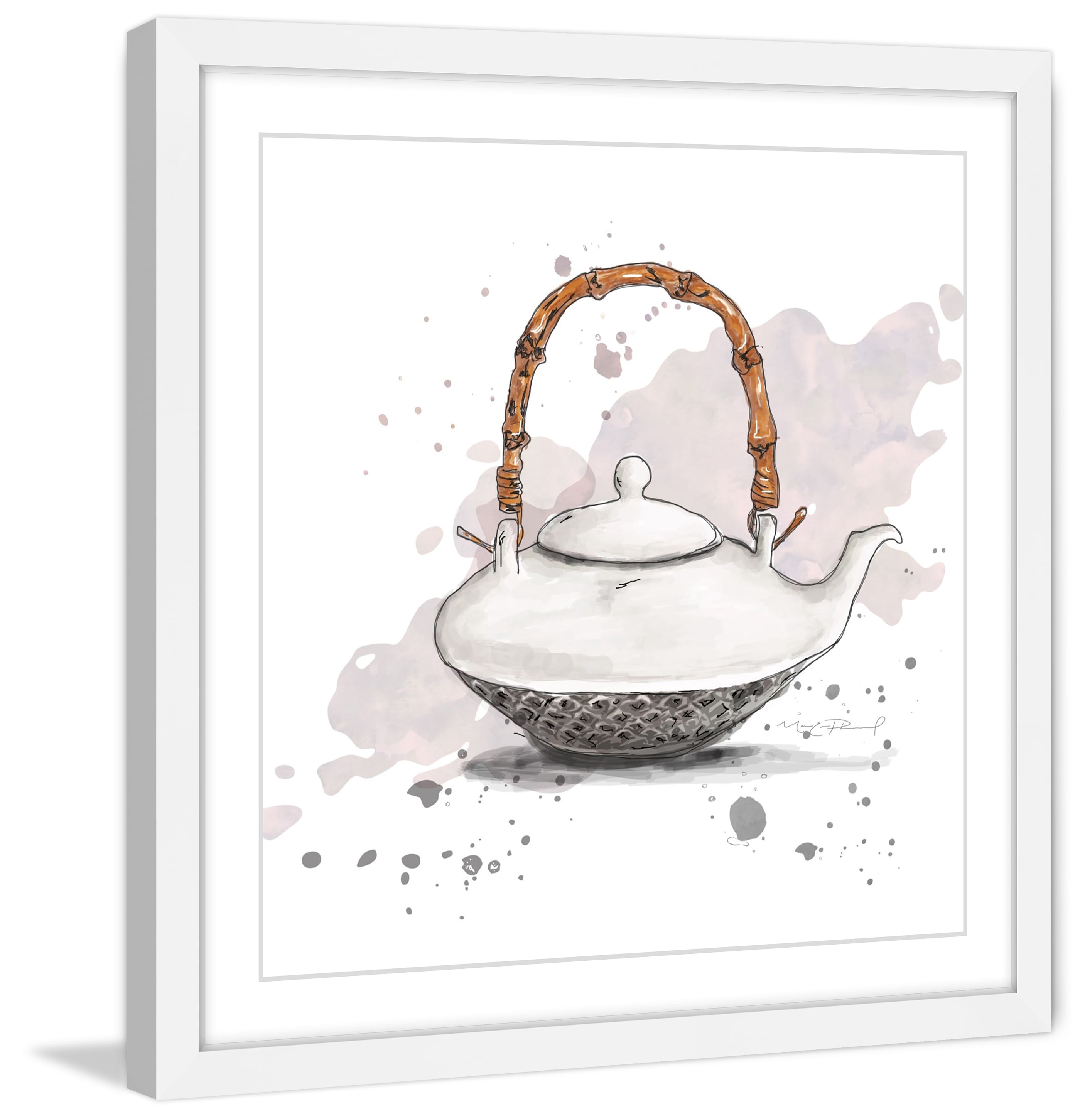 "Theiere 2" Framed Painting Art Print, 18" x 1.5"