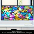thumbnail image 2 of 17.71x39.37 2D Flat Fragment Color-Blocking Pattern Decorative Frosted Adhesive Removable Reusable Window Film, 2 of 7