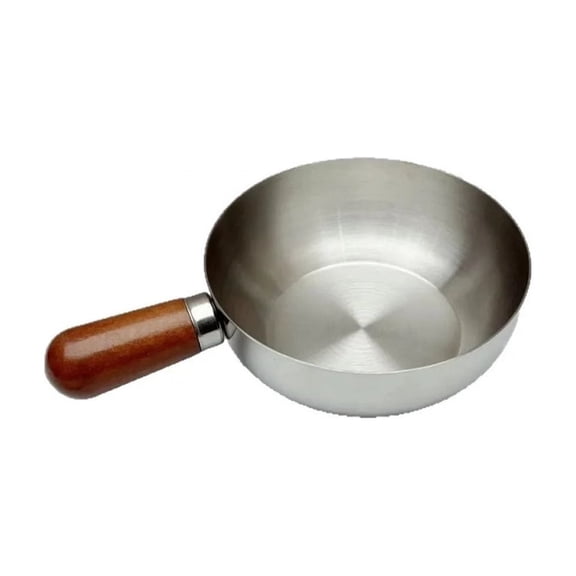 Stainless Steel Instant Noodle Pot,One Person Eating Small Pot,Wood Handle Snack Cooking Pot,Baby Complementary Food Milk Pot