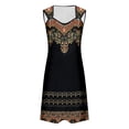 thumbnail image 4 of Women's Fashionable Casual Metal Buckle Printed Spaghetti Strap Casual Dress Black L, 4 of 5