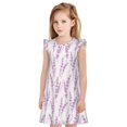 thumbnail image 1 of Fotbe Lavender Flowers Vestido de Dormir para Niñas de 3 a 10 Años, Mangas Cortas, Estilo Princesa, Pijama Camisón con Mangas Voladas-Large, 1 of 6