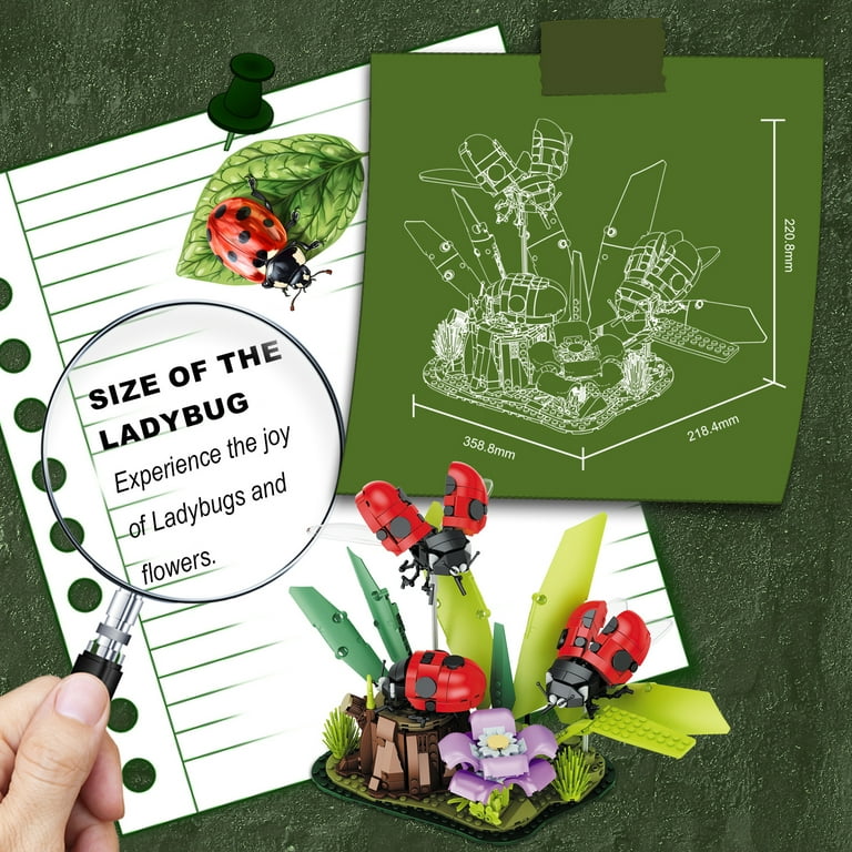 Insect Collection, Ladybug Building Set, Compatible with Lego