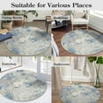 thumbnail image 2 of Moynesa 6'Round Modern Abstract Round Rug,Blue Kitchen Rugs Soft Bedroom Circle Rugs Washable Living Room Mat, Contemporary Large Indoor Office Carpet for Mudroom Kitchen Apartment Basement, 2 of 7