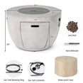 thumbnail image 2 of Gymax 36'' Round Concrete Propane Fire Pit Table w/ Lava Rocks PVC Cover 50,000 BTU, 2 of 9