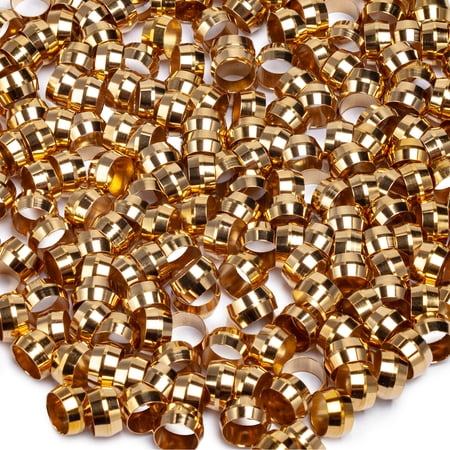 LTWFITTING 3/8 Brass Compression Sleeves Ferrels Brass Compression Fitting(Pack of 250)