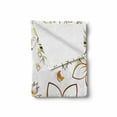thumbnail image 2 of Autumn Soft Flannel Fleece Blanket, Fauna in Fall Season Color Palette Flowers and Butterflies Warm Image, Cozy Plush for Indoor and Outdoor Use, 50" x 70", Orange Pale Green Black, by Ambesonne, 2 of 6