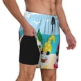 thumbnail image 2 of Yiaed Gnomes On The Beach Print Mens Swim Trunks Bathing Suit Compression Liner Beach Swim Shorts Swimwear Quick Dry Zipper Pocket No-Chafing Board Short-3X-Large, 2 of 6