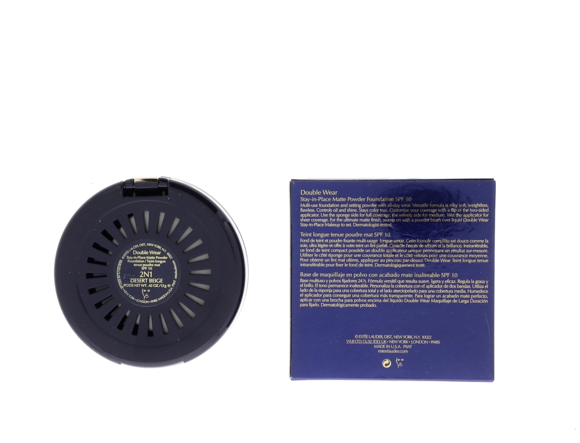 ESTEE LAUDER DOUBLE WEAR FOUNDATION 0.42 OZ DESERT BEIGE ESTEE LAUDER/DOUBLE WEAR STAY-IN-PLACE POWDER MAKEUP 2N1 DESERT BEIGE .42 OZ