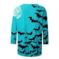 thumbnail image 4 of VKOYWKM Halloween Tshirts for Women 3/4 Length Sleeve Womens Tops Fall Crew Neck Loose Bat Graphic T Shirts Halloween Costume, 4 of 5