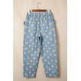 thumbnail image 6 of ZhiHiMeRi Women's Sky Blue Polka Dot Denim Jeans – High Waist, Bow Front Detail for Vacation Style 12, 6 of 12