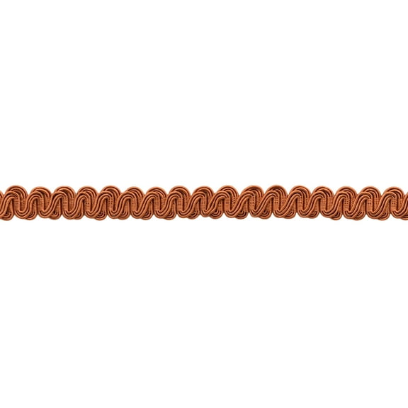 5/8" (1.5cm) Davenport Collection Fancy Woven Scroll Gimp Braid Trim # 0058FSG, Rust Orange #812 (Brown Orange) Sold By The Yard (36"/3 ft/0.9m)