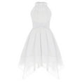 thumbnail image 4 of Nyeemya Flower Kids Girls Tulle Princess Dress High Waist Sleeveless Dreamy Dresses Wedding Party Ivory 12, 4 of 6